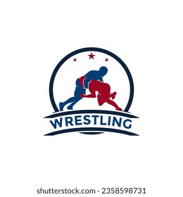 Wrestling logo template, Wrestling Sport logo vector template