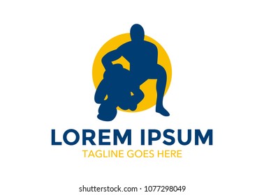 wrestling logo. vector illustration