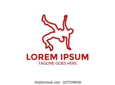 wrestling logo. vector illustration