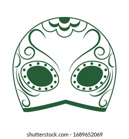 wrestling mask. Cinco de mayo mexican celebration vector illustration line style icon