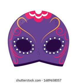 wrestling mask.  Cinco de Mayo mexican celebration vector illustration, flat style icon.