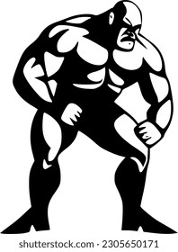 Wrestling | Minimalist and Simple Silhouette - Vector illustration