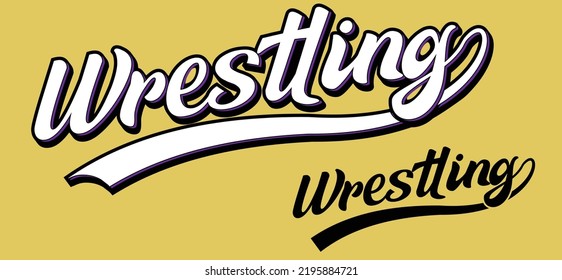 wrestling retro font.wrestling word,wrestling vintage style.