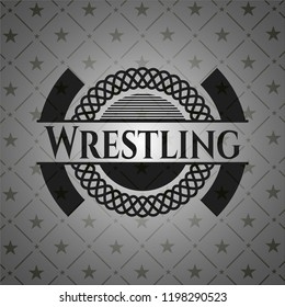 Wrestling retro style black emblem