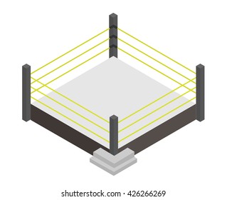 wrestling ring , isometric vector