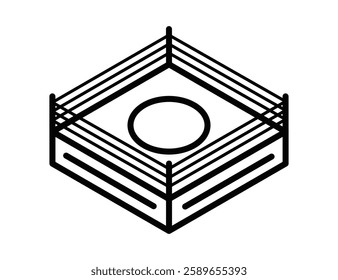 Wrestling ring vector icon for combat sports and entertainment. Editable stroke.