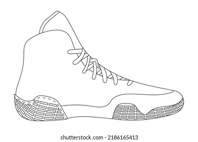 Wrestling shoe sketch vector illustration.