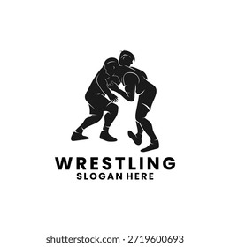 Plantilla de Vector de diseño de logotipo de silueta de lucha libre