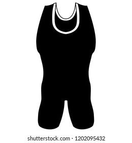 Wrestling Singlet Simple Black and White Vector Illustration Symbol