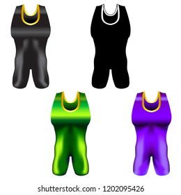 Wrestling Singlet Vector Illustration Symbol Set 2