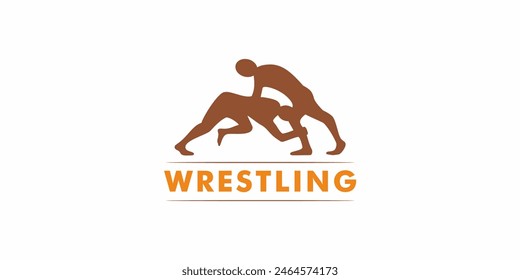 wrestling sport icon logo design