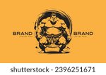 Wrestling Sumo man illustrated logo