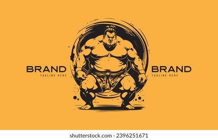 Wrestling Sumo man illustrated logo