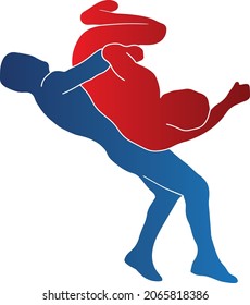 Wrestling Throw Logo Symbol Isolated Illustration