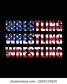 Wrestling USA Flag Design EPS File