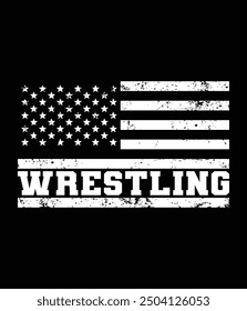 Wrestling USA Flag Design EPS File