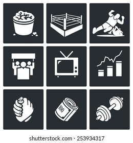 Wrestling Vector Icons Set