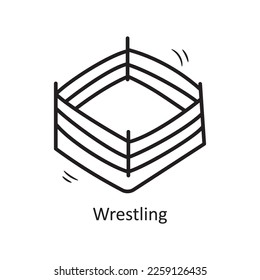 Wrestling vector outline Icon Design illustration. Olympic Symbol on White background EPS 10 File