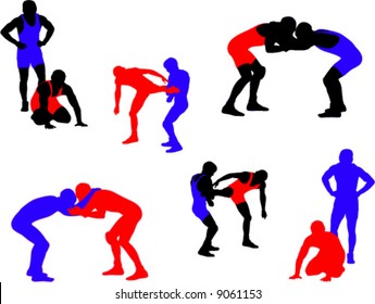 Silhouettes vectorial de lucha libre 2