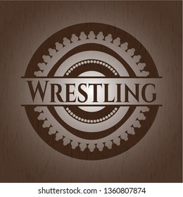 Wrestling wood emblem. Vintage.