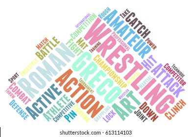 wrestling word cloud typography