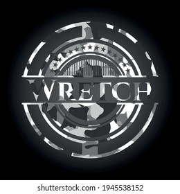 Wretch on grey camouflaged pattern 
