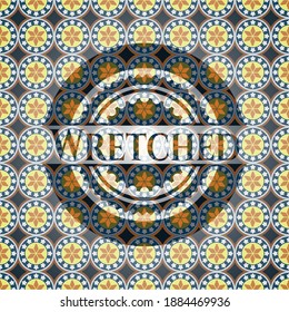 Wretched arabesque badge. arabic decoration. 
