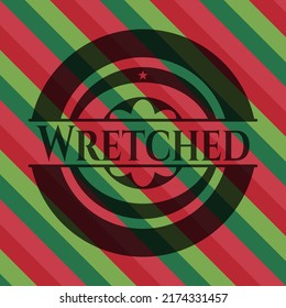 Wretched christmas style badge. Vector Illustration. Detailed. 