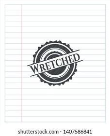 Wretched pencil draw. Vector Illustration. Detailed.