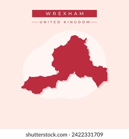 Wrexham (United Kingdom, Wales, Cymru, Principal areas of Wales) map vector illustration, scribble sketch Wrexham County Borough map