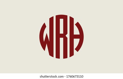 Plantilla de logotipo de marca vectorial de marca de letra monográfica WRH Emblem círculo Resumen