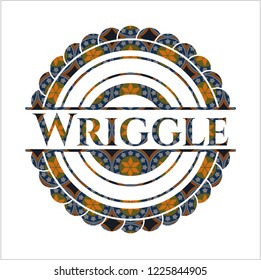 Wriggle arabesque style emblem. arabic decoration.