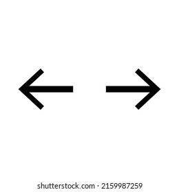 wright arrow and left arrow icon. on white background