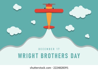 Wright Brothers Day background. Design with paper style. Vector illustration.