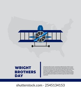 Wright Brothers Day background with plane flying design Vector, illustration. 