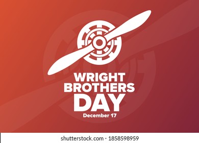 Wright Brothers Day. December 17. Holiday concept. Template for background, banner, card, poster with text inscription. Vector EPS10 illustration