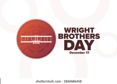 Wright Brothers Day. December 17. Holiday concept. Template for background, banner, card, poster with text inscription. Vector EPS10 illustration