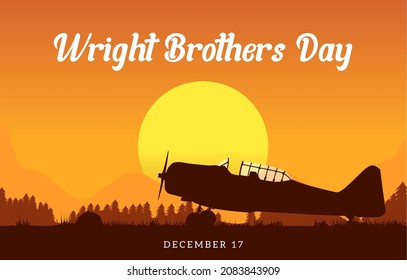 Banner temático del Día de los hermanos Wright. Ilustración vectorial. Adecuado para afiches, carteles, campaña y tarjeta de saludo.