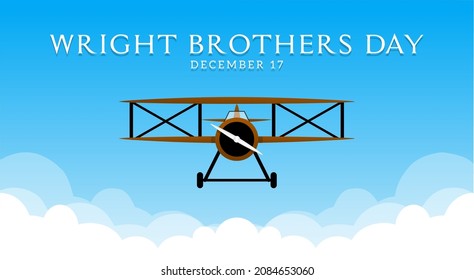 Wright Brothers Day theme banner. Vector illustration. Suitable for Poster, Banners, campaign and greeting card.