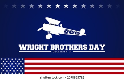 Wright Brothers Day theme poster or banner. Vector illustration. Suitable for Poster, Banners, campaign and greeting card.