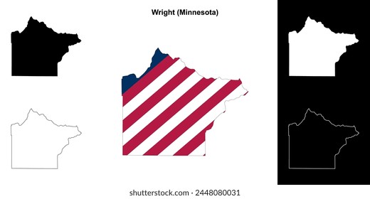 Wright County (Minnesota) outline map set
