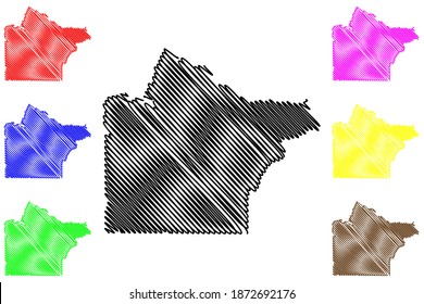 Wright County, Minnesota (U.S. county, United States of America, USA, U.S., US) map vector illustration, scribble sketch Wright map