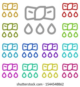 Wring multi color icon. Simple thin line, outline vector of laundry icons for ui and ux, website or mobile application