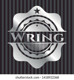 Wring silvery badge. Vector Illustration. Mosaic.