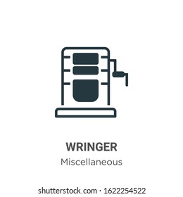 Wringer glyph icon vector on white background. Flat vector wringer icon symbol sign from modern miscellaneous collection for mobile concept and web apps design.