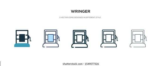 wringer icon in different style vector illustration. two colored and black wringer vector icons designed in filled, outline, line and stroke style can be used for web, mobile, ui