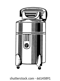 Wringer Washing Machine - Retro Clipart Illustration