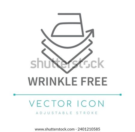 Wrinkle Free Fabric Textile Vector Line Icon