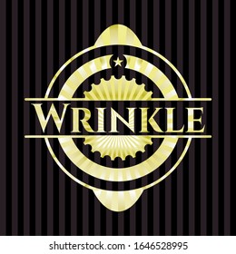 Wrinkle gold shiny emblem. Vector Illustration. Detailed.
