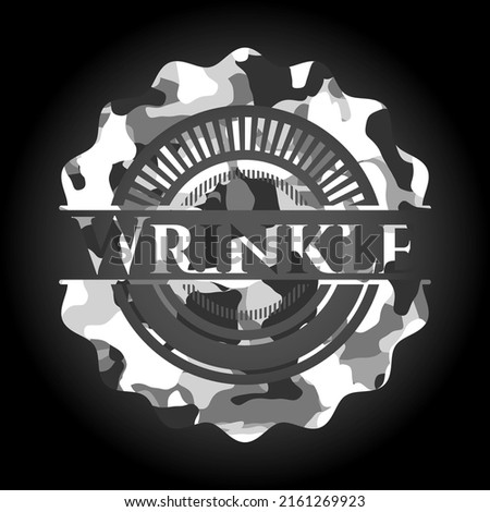 Wrinkle on grey camouflage texture 
